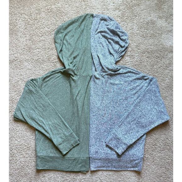 Old Navy Oversized Plush-Knit Pullover Hoodie SET OF 2 Green/Gray Women's Large - Picture 4 of 15